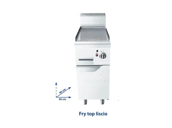 Fry top gas liscio TN9N4N-M-G singolo con mobile.